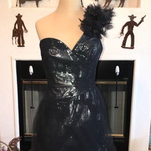 BCBG Dresses - BCBG beautiful midnight blue one shoulder dress! BCBG Dresses - BCBG beautiful midnight blue one shoulder dress!